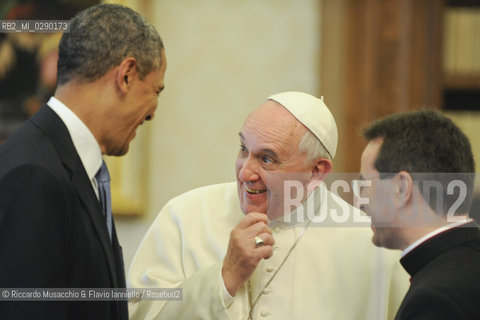 Città del Vaticano 27 03 2014.Sua Santità Papa Francesco riceve in Udienza privata il Presidente degli Stati Uniti dAmerica America Barack Obama.. ©Riccardo Musacchio & Flavio Ianniello/Rosebud2