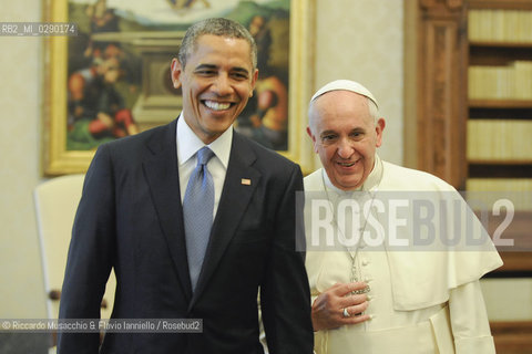 Città del Vaticano 27 03 2014.Sua Santità Papa Francesco riceve in Udienza privata il Presidente degli Stati Uniti dAmerica America Barack Obama.. ©Riccardo Musacchio & Flavio Ianniello/Rosebud2