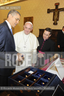 Città del Vaticano 27 03 2014.Sua Santità Papa Francesco riceve in Udienza privata il Presidente degli Stati Uniti dAmerica America Barack Obama.. ©Riccardo Musacchio & Flavio Ianniello/Rosebud2