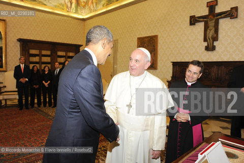 Città del Vaticano 27 03 2014.Sua Santità Papa Francesco riceve in Udienza privata il Presidente degli Stati Uniti dAmerica America Barack Obama.. ©Riccardo Musacchio & Flavio Ianniello/Rosebud2
