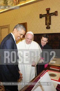 Città del Vaticano 27 03 2014.Sua Santità Papa Francesco riceve in Udienza privata il Presidente degli Stati Uniti dAmerica America Barack Obama.. ©Riccardo Musacchio & Flavio Ianniello/Rosebud2