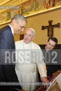 Città del Vaticano 27 03 2014.Sua Santità Papa Francesco riceve in Udienza privata il Presidente degli Stati Uniti dAmerica America Barack Obama.. ©Riccardo Musacchio & Flavio Ianniello/Rosebud2