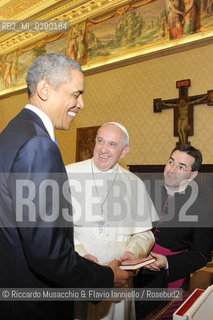 Città del Vaticano 27 03 2014.Sua Santità Papa Francesco riceve in Udienza privata il Presidente degli Stati Uniti dAmerica America Barack Obama.. ©Riccardo Musacchio & Flavio Ianniello/Rosebud2