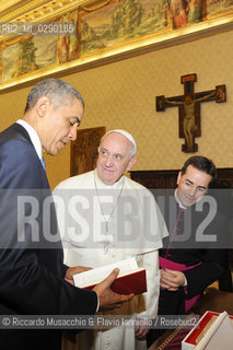Città del Vaticano 27 03 2014.Sua Santità Papa Francesco riceve in Udienza privata il Presidente degli Stati Uniti dAmerica America Barack Obama.. ©Riccardo Musacchio & Flavio Ianniello/Rosebud2