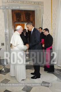 Città del Vaticano 27 03 2014.Sua Santità Papa Francesco riceve in Udienza privata il Presidente degli Stati Uniti dAmerica America Barack Obama.. ©Riccardo Musacchio & Flavio Ianniello/Rosebud2