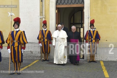 Rome 03/04/2014 .Vatican City .Paul VI Hall private study, .The Holy Father Francis Pope meets the Queen of the United Kingdom Elizabeth II of England, accompanied by Prince Philip. ©Riccardo Musacchio & Flavio Ianniello/Rosebud2