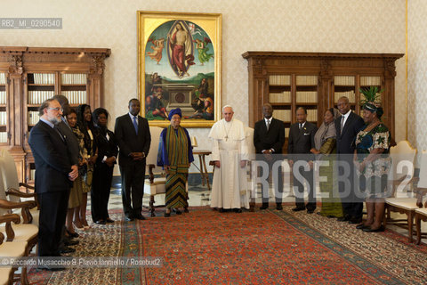 Città del Vaticano 05 04 2014.Udienza del Santo Padre Papa Francesco al Presidente della Liberia, S.E. la Sig.ra Ellen Johnson Sirleaf.. ©Riccardo Musacchio & Flavio Ianniello/Rosebud2