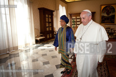 Città del Vaticano 05 04 2014.Udienza del Santo Padre Papa Francesco al Presidente della Liberia, S.E. la Sig.ra Ellen Johnson Sirleaf.. ©Riccardo Musacchio & Flavio Ianniello/Rosebud2