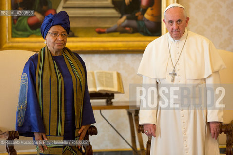 Città del Vaticano 05 04 2014.Udienza del Santo Padre Papa Francesco al Presidente della Liberia, S.E. la Sig.ra Ellen Johnson Sirleaf.. ©Riccardo Musacchio & Flavio Ianniello/Rosebud2
