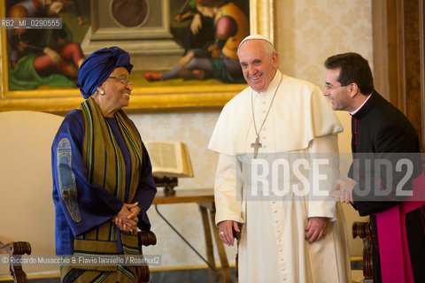 Città del Vaticano 05 04 2014.Udienza del Santo Padre Papa Francesco al Presidente della Liberia, S.E. la Sig.ra Ellen Johnson Sirleaf.. ©Riccardo Musacchio & Flavio Ianniello/Rosebud2