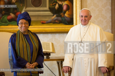 Città del Vaticano 05 04 2014.Udienza del Santo Padre Papa Francesco al Presidente della Liberia, S.E. la Sig.ra Ellen Johnson Sirleaf.. ©Riccardo Musacchio & Flavio Ianniello/Rosebud2
