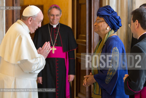 Città del Vaticano 05 04 2014.Udienza del Santo Padre Papa Francesco al Presidente della Liberia, S.E. la Sig.ra Ellen Johnson Sirleaf.. ©Riccardo Musacchio & Flavio Ianniello/Rosebud2