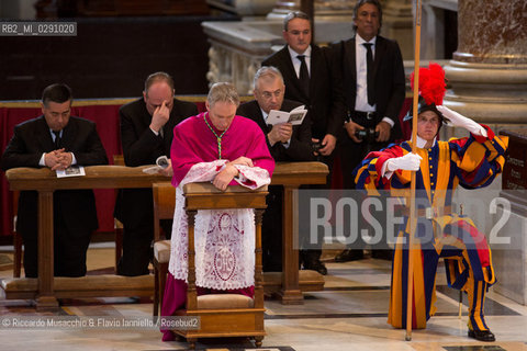 Città del Vaticano, Basilica di San Pietro 18 04 2014.Celebrazione della Passione del Signore, Adorazione della Croce presieduta da Sua Santità Papa Francesco..Nella foto: Mons Georg Gänswein. ©Riccardo Musacchio & Flavio Ianniello/Rosebud2