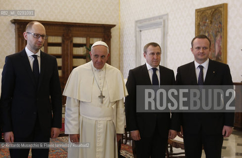 Città del Vaticano 26 Aprile 2014..Udienza del Santo Padre Papa Francesco al Primo Ministro della Repubblica di Ucraina, S.E. il Sig. Arseniy YATSENYUK. ©Riccardo Musacchio & Flavio Ianniello/Rosebud2