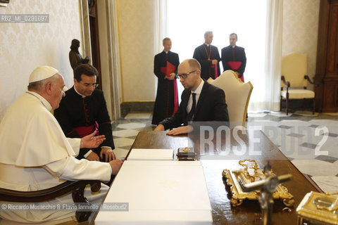Città del Vaticano 26 Aprile 2014..Udienza del Santo Padre Papa Francesco al Primo Ministro della Repubblica di Ucraina, S.E. il Sig. Arseniy YATSENYUK. ©Riccardo Musacchio & Flavio Ianniello/Rosebud2