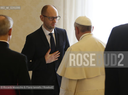 Città del Vaticano 26 Aprile 2014..Udienza del Santo Padre Papa Francesco al Primo Ministro della Repubblica di Ucraina, S.E. il Sig. Arseniy YATSENYUK. ©Riccardo Musacchio & Flavio Ianniello/Rosebud2
