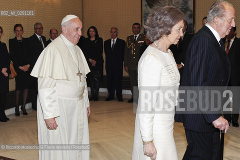 Città del Vaticano 28 Aprile 2014..Udienza del Santo Padre Papa Francesco ai Reali di Spagna, Re Juan Carlos e la consorte Sofia di Grecia. ©Riccardo Musacchio & Flavio Ianniello/Rosebud2