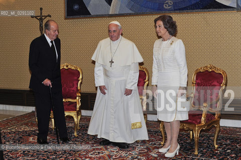 Città del Vaticano 28 Aprile 2014..Udienza del Santo Padre Papa Francesco ai Reali di Spagna, Re Juan Carlos e la consorte Sofia di Grecia. ©Riccardo Musacchio & Flavio Ianniello/Rosebud2