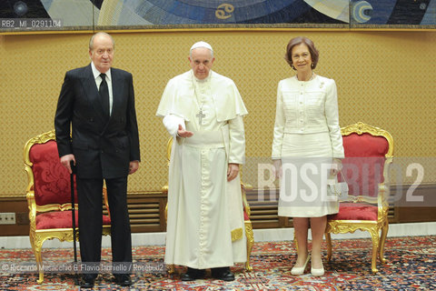 Città del Vaticano 28 Aprile 2014..Udienza del Santo Padre Papa Francesco ai Reali di Spagna, Re Juan Carlos e la consorte Sofia di Grecia. ©Riccardo Musacchio & Flavio Ianniello/Rosebud2