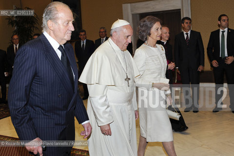 Città del Vaticano 28 Aprile 2014..Udienza del Santo Padre Papa Francesco ai Reali di Spagna, Re Juan Carlos e la consorte Sofia di Grecia. ©Riccardo Musacchio & Flavio Ianniello/Rosebud2