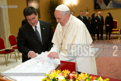 Città del Vaticano 29 04 2014. Udienza privata di Papa Francesco al Presidente della Repubblica del Paraguay Horacio Manuel CARTES JARA. . ©Riccardo Musacchio & Flavio Ianniello/Rosebud2
