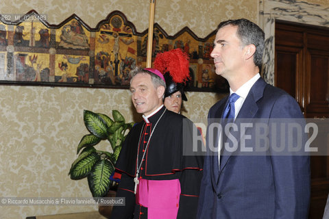 Città del Vaticano, Biblioteca 30 06 2014.Udienza del Santo Padre ai Reali di Spagna..Udienza del Santo Padre, Papa Francesco alle LL. MM. Felipe VI e Letizia Reali di Sapagna.. ©Riccardo Musacchio & Flavio Ianniello/Rosebud2
