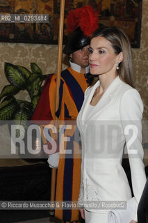 Città del Vaticano, Biblioteca 30 06 2014.Udienza del Santo Padre ai Reali di Spagna..Udienza del Santo Padre, Papa Francesco alle LL. MM. Felipe VI e Letizia Reali di Sapagna.. ©Riccardo Musacchio & Flavio Ianniello/Rosebud2
