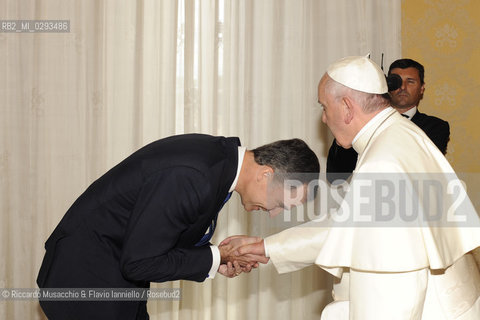 Città del Vaticano, Biblioteca 30 06 2014.Udienza del Santo Padre ai Reali di Spagna..Udienza del Santo Padre, Papa Francesco alle LL. MM. Felipe VI e Letizia Reali di Sapagna.. ©Riccardo Musacchio & Flavio Ianniello/Rosebud2