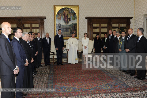 Città del Vaticano, Biblioteca 30 06 2014.Udienza del Santo Padre ai Reali di Spagna..Udienza del Santo Padre, Papa Francesco alle LL. MM. Felipe VI e Letizia Reali di Sapagna.. ©Riccardo Musacchio & Flavio Ianniello/Rosebud2