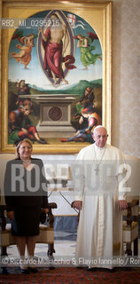 Città del Vaticano, biblioteca 29 09 2014.Udienza del Santo padre Papa Francesco al Presidente della Repubblica di Malta, S.E. sig.ra Marie Louise Coleiro Preca.. ©Riccardo Musacchio & Flavio Ianniello/Rosebud2