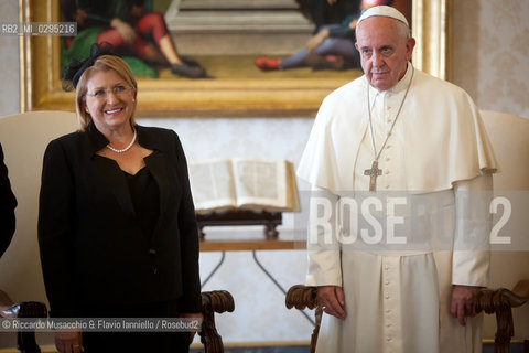 Città del Vaticano, biblioteca 29 09 2014.Udienza del Santo padre Papa Francesco al Presidente della Repubblica di Malta, S.E. sig.ra Marie Louise Coleiro Preca.. ©Riccardo Musacchio & Flavio Ianniello/Rosebud2