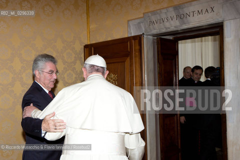 Città del Vaticano, Biblioteca 13 11 2014.Udienza del Santo Padre Francesco al Presidente di Austria, S.E. il Sig. Heinz Fischer. ©Riccardo Musacchio & Flavio Ianniello/Rosebud2