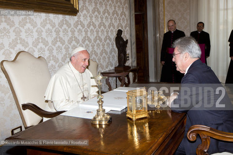 Città del Vaticano, Biblioteca 13 11 2014.Udienza del Santo Padre Francesco al Presidente di Austria, S.E. il Sig. Heinz Fischer. ©Riccardo Musacchio & Flavio Ianniello/Rosebud2