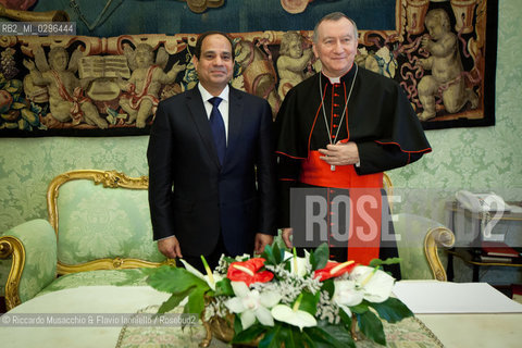 Città del Vaticano 24 11 2014.Udienza del Santo Padre Francesco al Presidente della Repubblica Egiziana: S.E. il Sig. Abd al-Fattah al-Sisi..Nella foto: incontro con Mons. Parolin. ©Riccardo Musacchio & Flavio Ianniello/Rosebud2