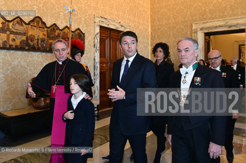Roma  13-12-2014.Papa Francesco incontra Matteo Renzi con la moglie Agnese e i tre figli nella biblioteca privata. ©Riccardo Musacchio & Flavio Ianniello/Rosebud2