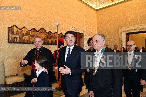 Roma  13-12-2014.Papa Francesco incontra Matteo Renzi con la moglie Agnese e i tre figli nella biblioteca privata. ©Riccardo Musacchio & Flavio Ianniello/Rosebud2