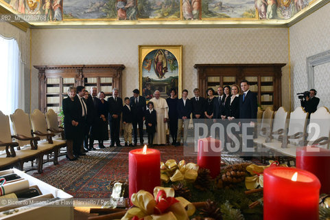 Roma  13-12-2014.Papa Francesco incontra Matteo Renzi con la moglie Agnese e i tre figli nella biblioteca privata. ©Riccardo Musacchio & Flavio Ianniello/Rosebud2
