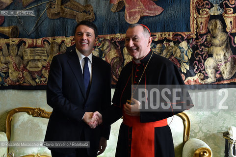 Roma  13-12-2014.Papa Francesco incontra Matteo Renzi con la moglie Agnese e i tre figli nella biblioteca privata. ©Riccardo Musacchio & Flavio Ianniello/Rosebud2