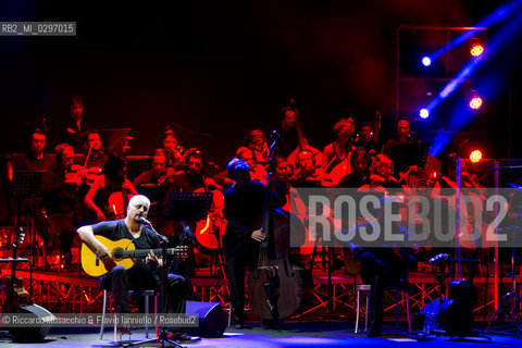 Roma, Auditorium Parco della Musica 18 07 2014. 12° Luglio suona bene 2014 .Pino Daniele, Sinfonico a metà. .Orchestra Roma Sinfonietta.diretta dal Maestro Gianluca Podio. ©Riccardo Musacchio & Flavio Ianniello/Rosebud2