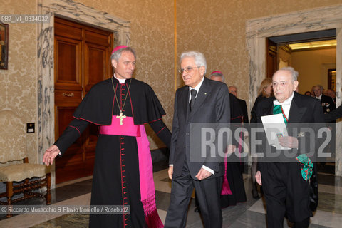 Citta del Vaticano 18 04 2015.Il Presidente della Repubblica Sergio Mattarella in udienza da Sua Santita Papa Francesco. ©Riccardo Musacchio & Flavio Ianniello/Rosebud2