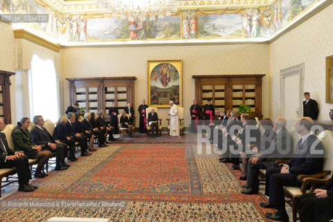 Citta del Vaticano 18 04 2015.Il Presidente della Repubblica Sergio Mattarella in udienza da Sua Santita Papa Francesco. ©Riccardo Musacchio & Flavio Ianniello/Rosebud2