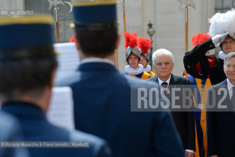 Citta del Vaticano 18 04 2015.Il Presidente della Repubblica Sergio Mattarella in udienza da Sua Santita Papa Francesco. ©Riccardo Musacchio & Flavio Ianniello/Rosebud2