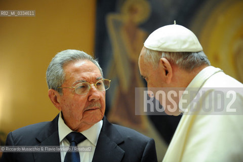 Citta del Vaticano 10 05 2015.Udienza del Santo Padre Francesco al Presidente del Consiglio di Stato e dei Ministri della Repubblica di Cuba, S.E. il Sig. Raul Castro.. ©Riccardo Musacchio & Flavio Ianniello/Rosebud2