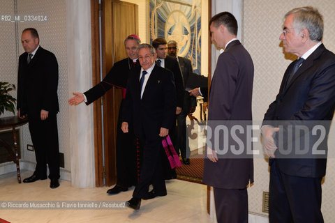 Citta del Vaticano 10 05 2015.Udienza del Santo Padre Francesco al Presidente del Consiglio di Stato e dei Ministri della Repubblica di Cuba, S.E. il Sig. Raul Castro.. ©Riccardo Musacchio & Flavio Ianniello/Rosebud2