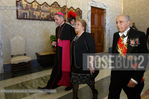 Città del Vaticano, Biblioteca 05 06 2015.Udienza del Santo Padre Francesco al Presidente del Cile, S.E. la Sig.ra Verónica Michelle Bachelet Jeria.. ©Riccardo Musacchio & Flavio Ianniello/Rosebud2