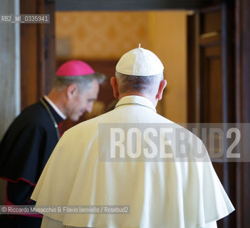 Città del Vaticano, Biblioteca 05 06 2015.Udienza del Santo Padre Francesco al Presidente del Cile, S.E. la Sig.ra Verónica Michelle Bachelet Jeria.. ©Riccardo Musacchio & Flavio Ianniello/Rosebud2