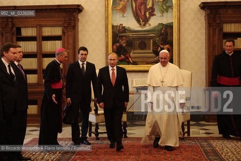 Città del Vaticano 10/06/2015.Papa Francesco incontra il Presidente della Federazione Russa Vladimir Putin.Pope Francis meets with the President of the Russian Federation Vladimir Putin. ©Riccardo Musacchio & Flavio Ianniello/Rosebud2