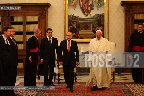 Città del Vaticano 10/06/2015.Papa Francesco incontra il Presidente della Federazione Russa Vladimir Putin.Pope Francis meets with the President of the Russian Federation Vladimir Putin. ©Riccardo Musacchio & Flavio Ianniello/Rosebud2