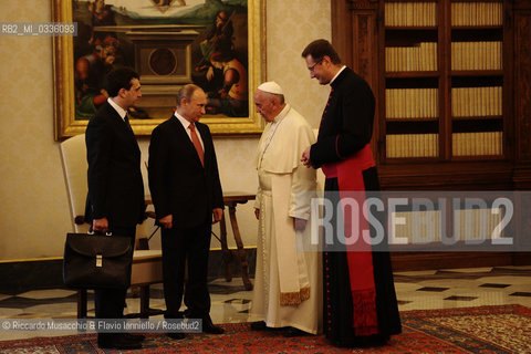 Città del Vaticano 10/06/2015.Papa Francesco incontra il Presidente della Federazione Russa Vladimir Putin.Pope Francis meets with the President of the Russian Federation Vladimir Putin. ©Riccardo Musacchio & Flavio Ianniello/Rosebud2