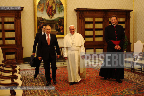 Città del Vaticano 10/06/2015.Papa Francesco incontra il Presidente della Federazione Russa Vladimir Putin.Pope Francis meets with the President of the Russian Federation Vladimir Putin. ©Riccardo Musacchio & Flavio Ianniello/Rosebud2